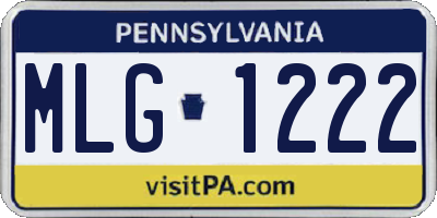 PA license plate MLG1222