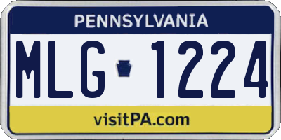PA license plate MLG1224