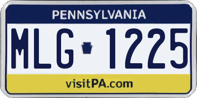 PA license plate MLG1225