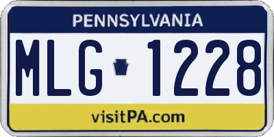 PA license plate MLG1228