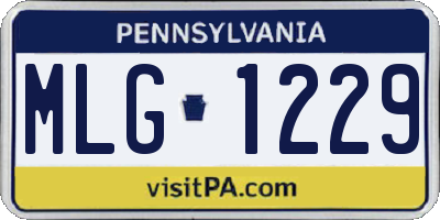PA license plate MLG1229