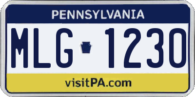 PA license plate MLG1230