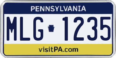PA license plate MLG1235