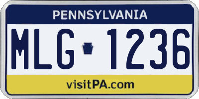 PA license plate MLG1236