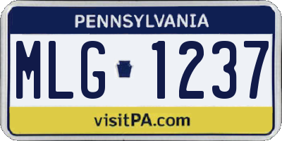 PA license plate MLG1237