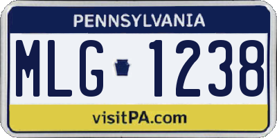 PA license plate MLG1238