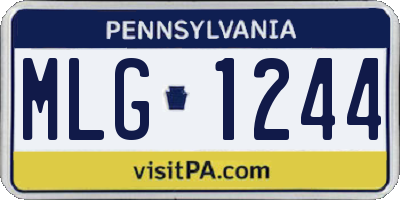 PA license plate MLG1244