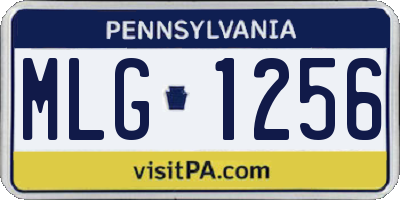 PA license plate MLG1256