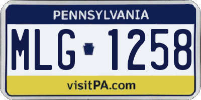 PA license plate MLG1258