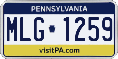PA license plate MLG1259
