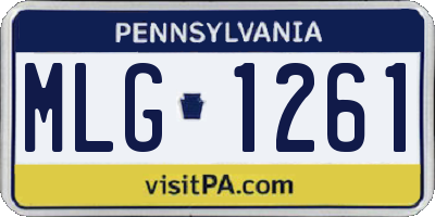 PA license plate MLG1261