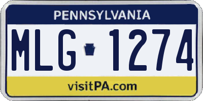 PA license plate MLG1274