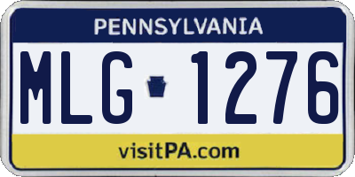 PA license plate MLG1276