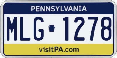 PA license plate MLG1278