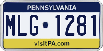 PA license plate MLG1281