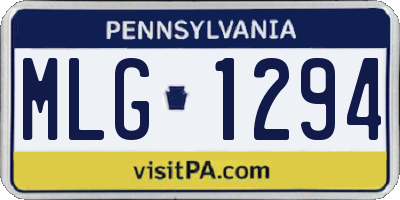 PA license plate MLG1294