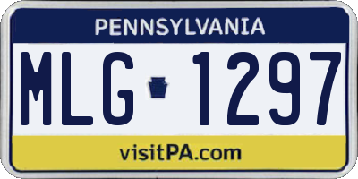 PA license plate MLG1297