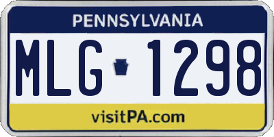 PA license plate MLG1298