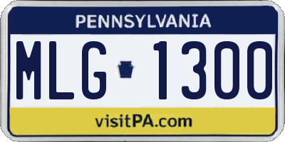 PA license plate MLG1300