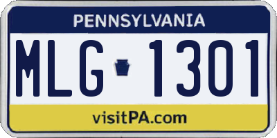 PA license plate MLG1301