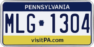 PA license plate MLG1304