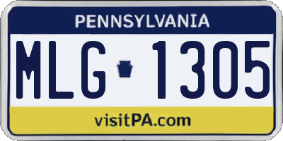 PA license plate MLG1305