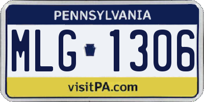 PA license plate MLG1306