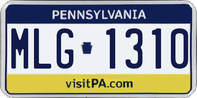 PA license plate MLG1310