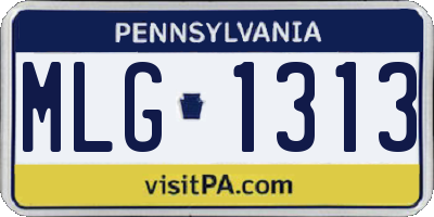 PA license plate MLG1313