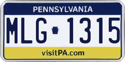 PA license plate MLG1315
