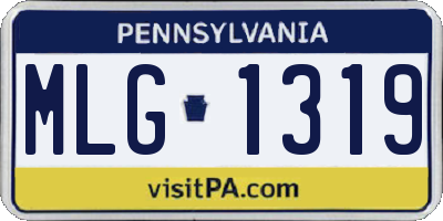 PA license plate MLG1319