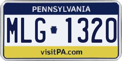 PA license plate MLG1320