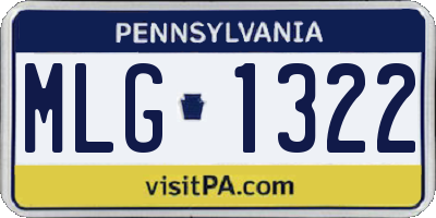 PA license plate MLG1322