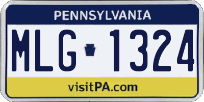 PA license plate MLG1324