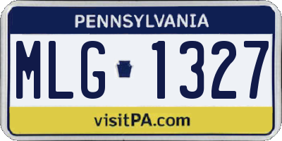 PA license plate MLG1327