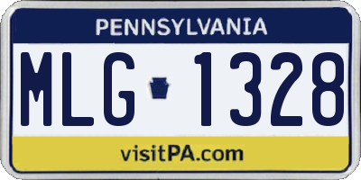 PA license plate MLG1328