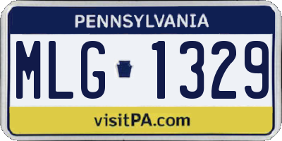 PA license plate MLG1329