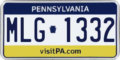 PA license plate MLG1332