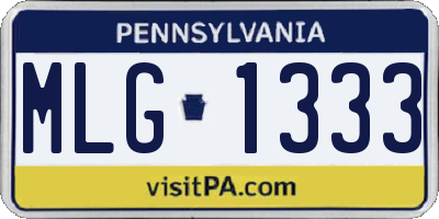 PA license plate MLG1333