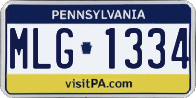 PA license plate MLG1334