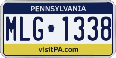 PA license plate MLG1338