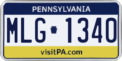 PA license plate MLG1340