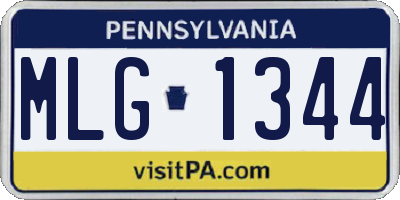 PA license plate MLG1344