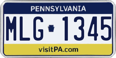 PA license plate MLG1345