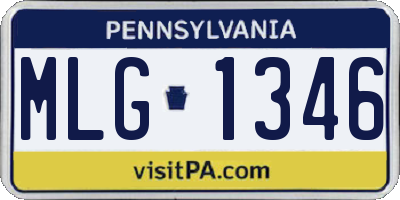 PA license plate MLG1346