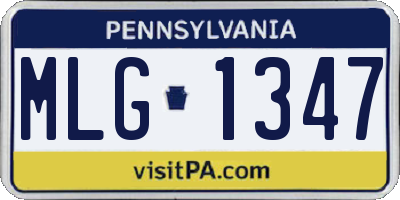 PA license plate MLG1347