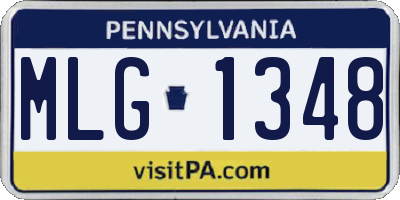 PA license plate MLG1348