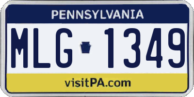 PA license plate MLG1349