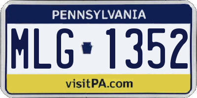 PA license plate MLG1352