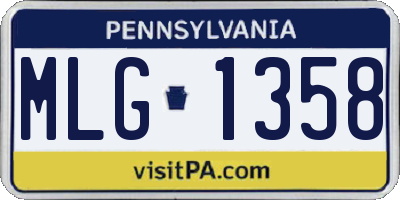 PA license plate MLG1358